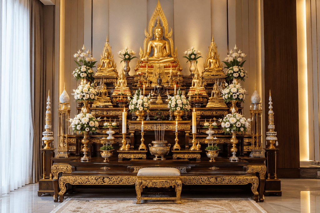 โต๊ะหมู่บูชาพร้อมพระพุทธรูป